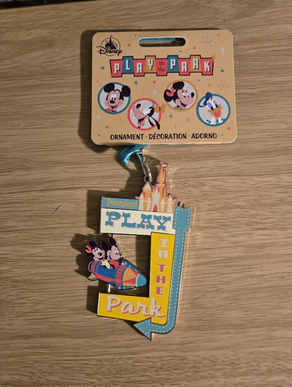 Disney Playland Ornament - Blue, Yellow and Pink